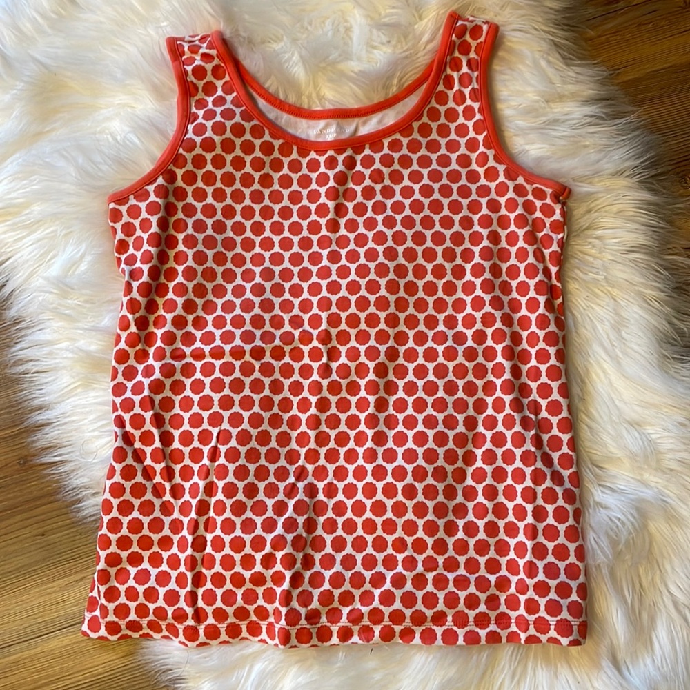 Lands End XS Tank Top Coral Color Dots